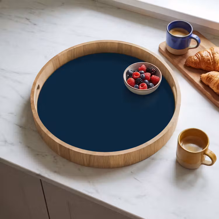 Midnight - Blue - Blauw Dienblad Rond middel 914 -sfeer2