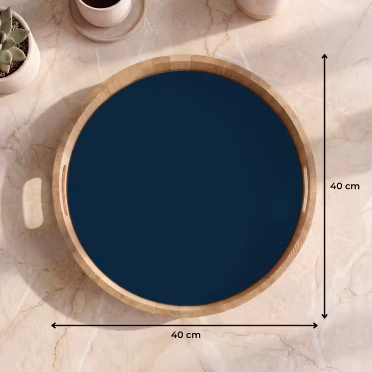 Midnight - Blue - Blauw Dienblad Rond middel 914 -USP_Formaat