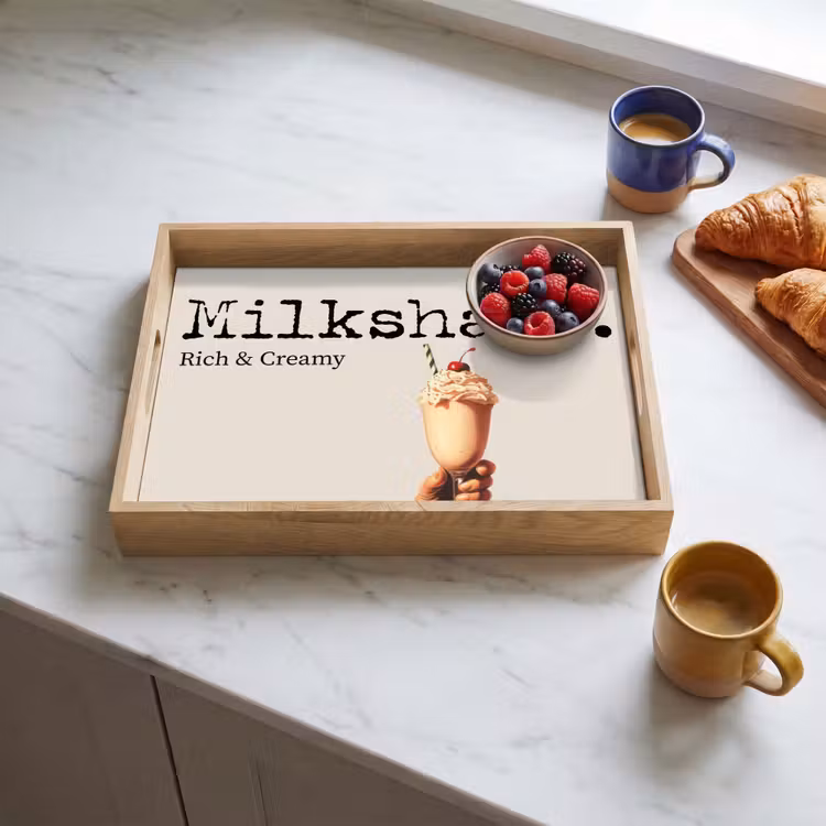 Milkshake - Kers - Rietje Dienblad Rechthoek middel -sfeer2