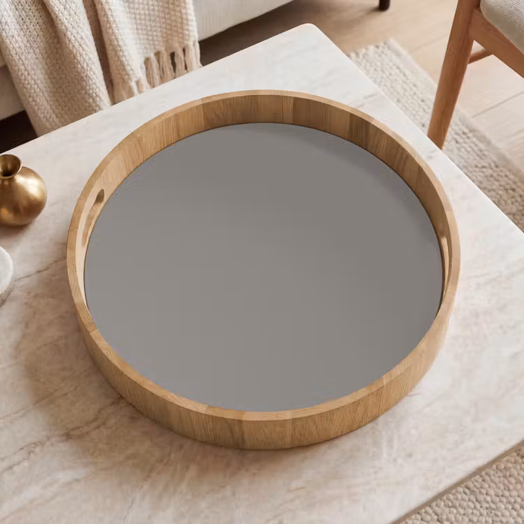 Mineral - Grey - Grijs Dienblad Rond middel 914 -sfeer1