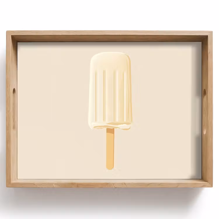 Minimalistisch - Waterijsje - Stokje - Beige Dienblad Rechthoek middel -z3d_shopping