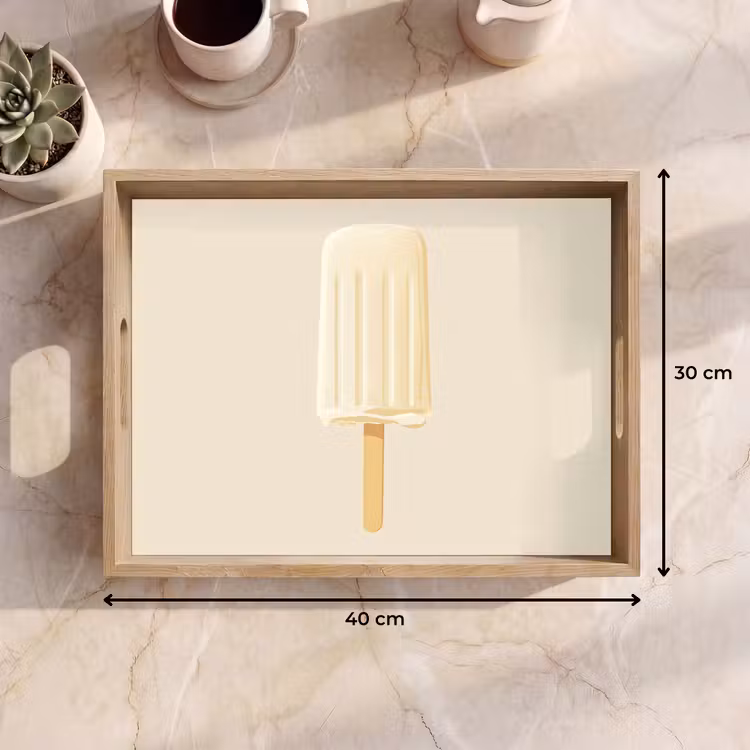 Minimalistisch - Waterijsje - Stokje - Beige Dienblad Rechthoek middel -USP_Formaat