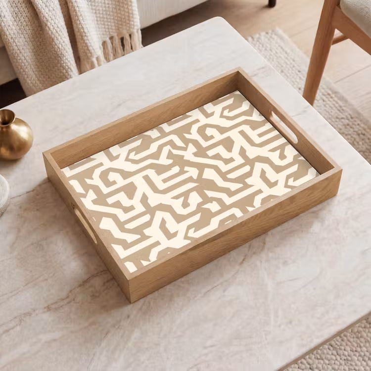 Modern - Abstract - Beige Dienblad Rechthoek middel 911 -sfeer1