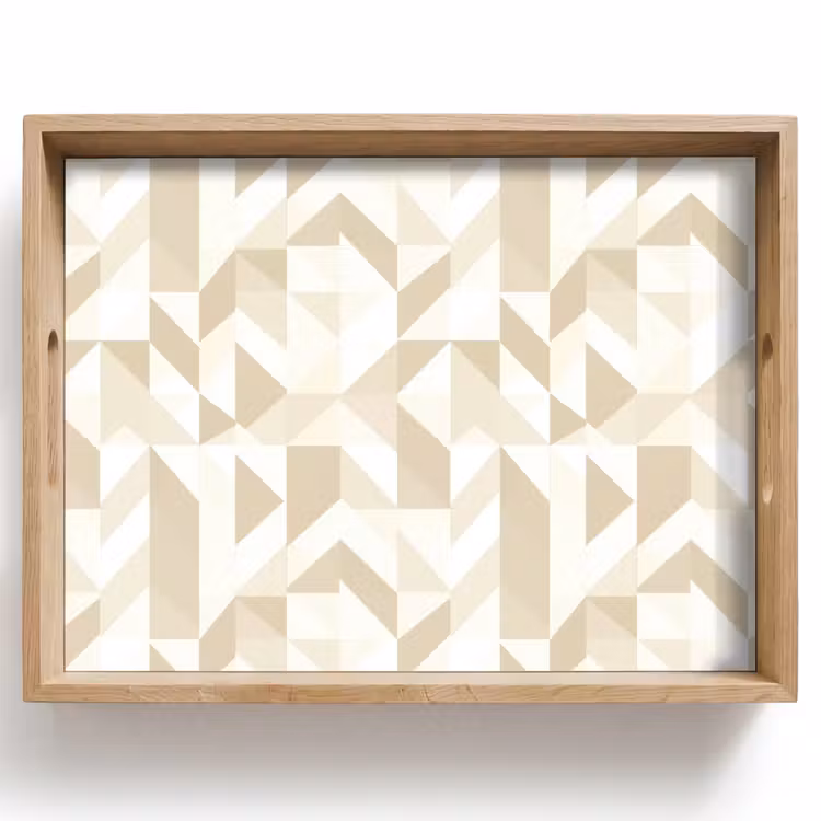 Modern - Abstract - Beige Dienblad Rechthoek middel 911 -z3d_shopping