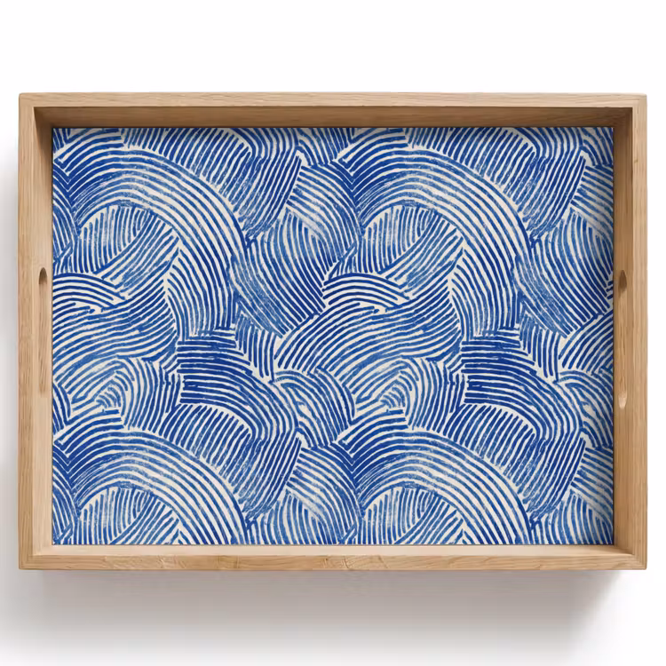 Modern - Abstract - Blauw Dienblad Rechthoek middel 911 -z3d_shopping