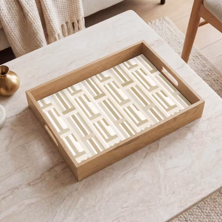 Modern - Geometrisch - Beige Dienblad Rechthoek middel 911 -sfeer1