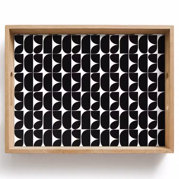 Modern - Geometrisch - Zwart Dienblad Rechthoek middel 911 -z3d_shopping