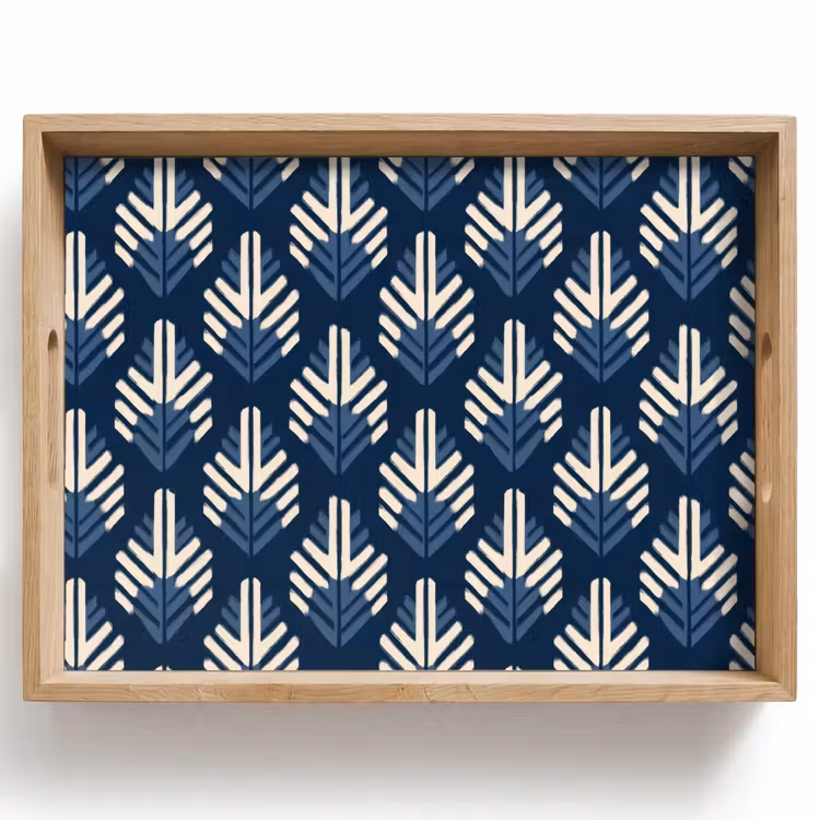 Modern - Patroon - Blauw Dienblad Rechthoek middel 911 -z3d_shopping