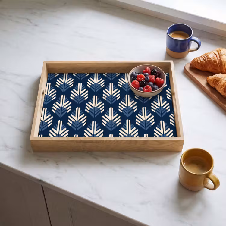 Modern - Patroon - Blauw Dienblad Rechthoek middel 911 -sfeer2