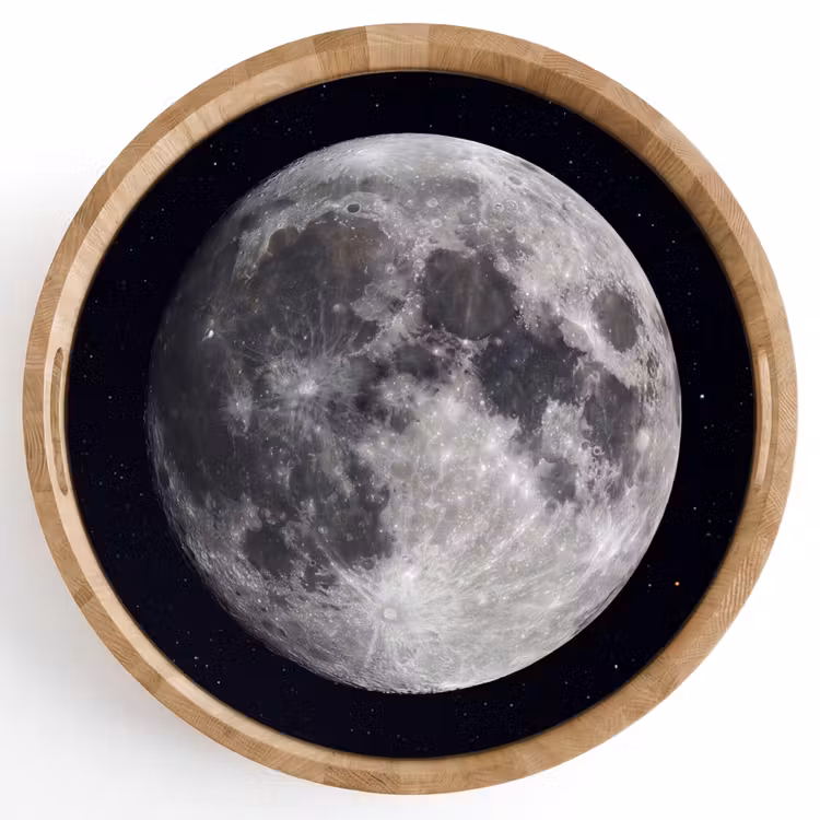 Tray - Moon - Stars - Space - Maan - Sterren - Ruimte Dienblad Rond middel