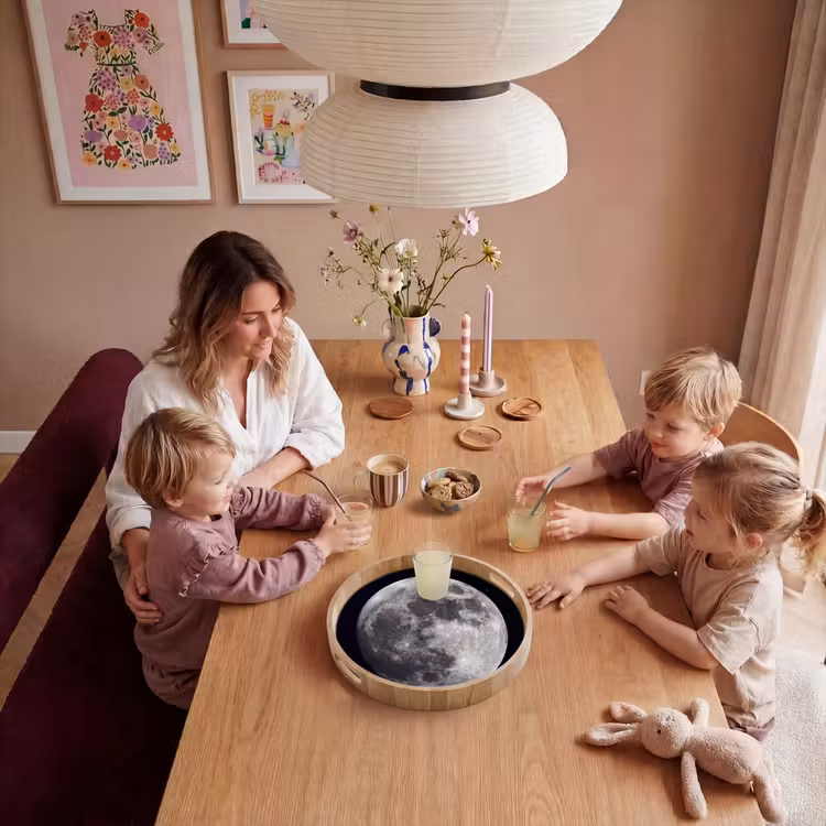 Tray - Moon - Stars - Space - Maan - Sterren - Ruimte Dienblad Rond middel