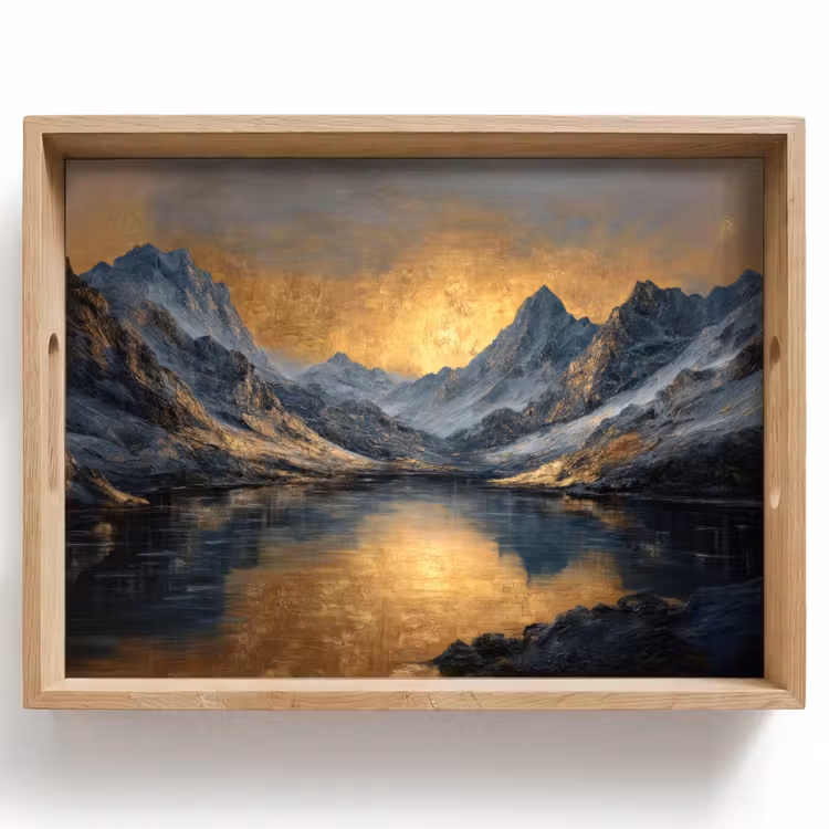 Berglandschap met Gouden Zonsondergang Dienblad Rechthoek middel -z3d_shopping