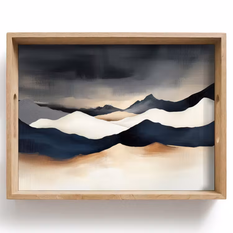 Bergen - Donkerblauw - Landschap Dienblad Rechthoek middel -z3d_shopping