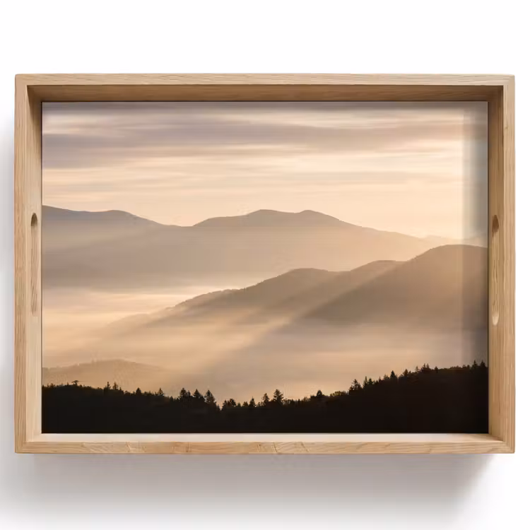 Bergen - Mist - Zonnestralen Dienblad Rechthoek middel -z3d_shopping
