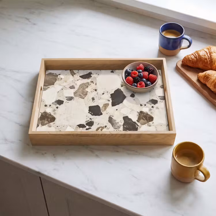 Neutral - Stenen - Decoratie - Terrazzo Dienblad Rechthoek middel -sfeer2