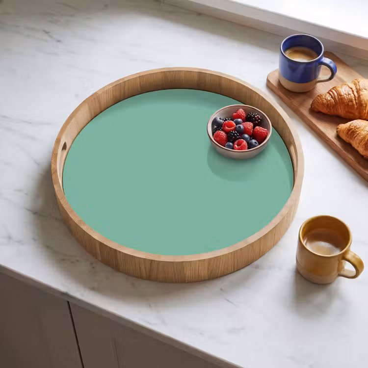 Ocean - Jade - Groen Dienblad Rond middel 914 -sfeer2