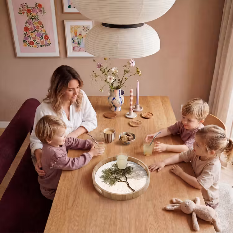 Tray - Olive Tree - Wall - White - Olijfboom - muur - wit Dienblad Rond middel
