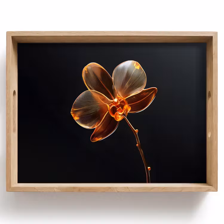 Orchidee - Doorzichtig - Bloem Dienblad Rechthoek middel -z3d_shopping