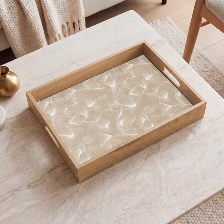 Organisch - Textuur - Beige Dienblad Rechthoek middel 911 -sfeer1