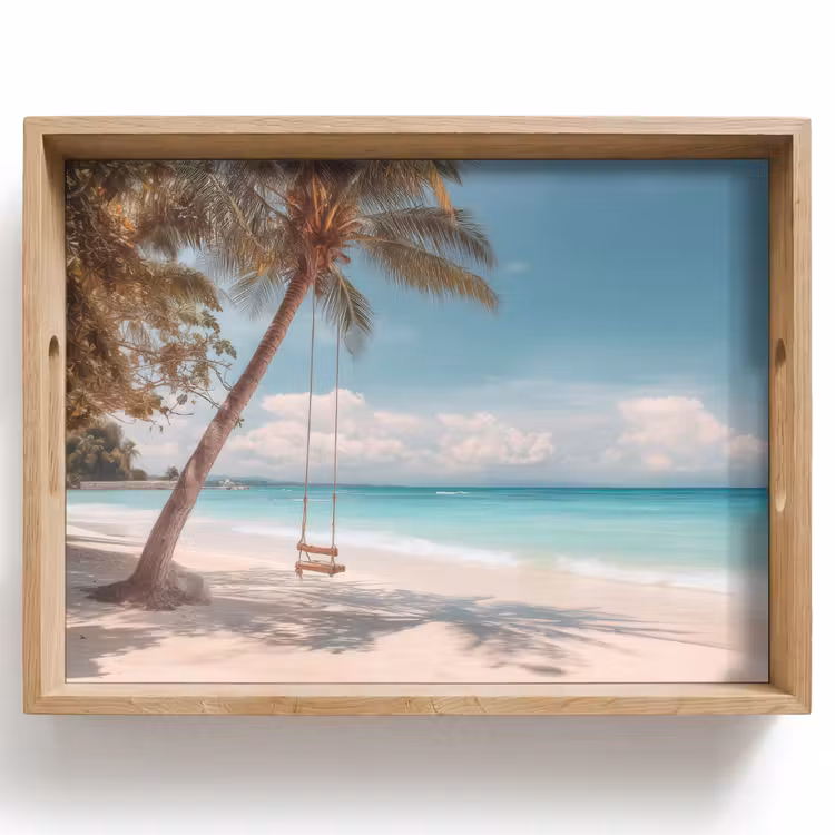 Palmboom - Schommel - Strand - Lucht Dienblad Rechthoek middel -z3d_shopping