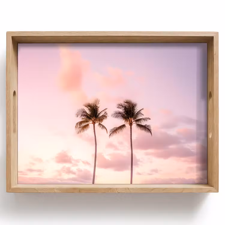 Palmbomen - Paars - Wolken - Lucht Dienblad Rechthoek middel -z3d_shopping