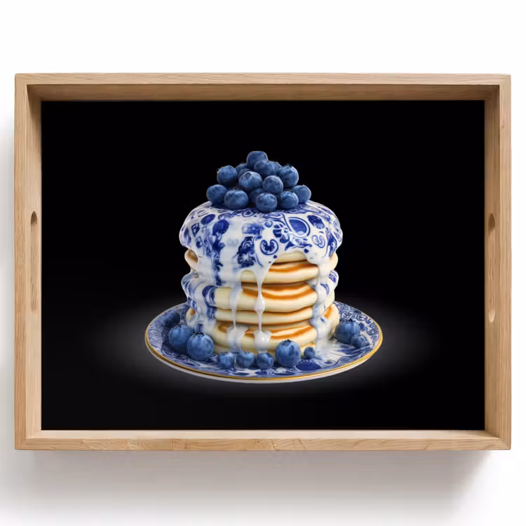 Pannenkoeken - Blauwe Bessen - Bord Dienblad Rechthoek middel -z3d_shopping