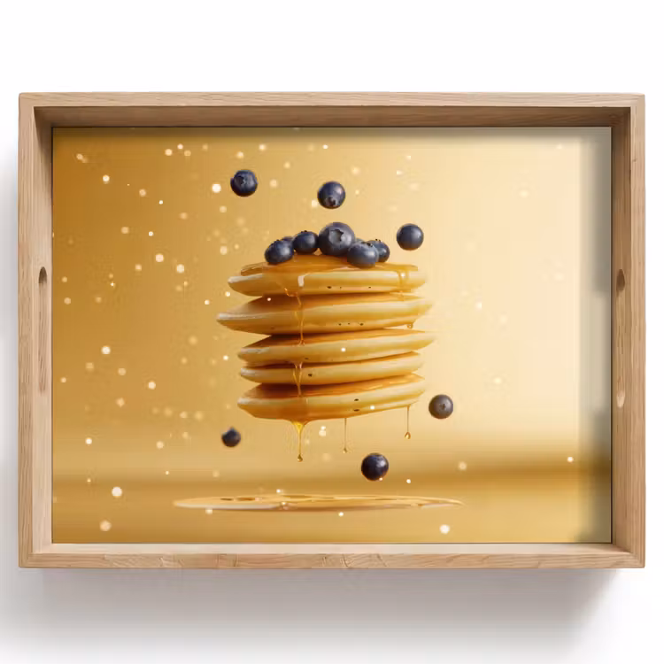 Pannenkoeken - Eten - Honing - Geel Dienblad Rechthoek middel -z3d_shopping