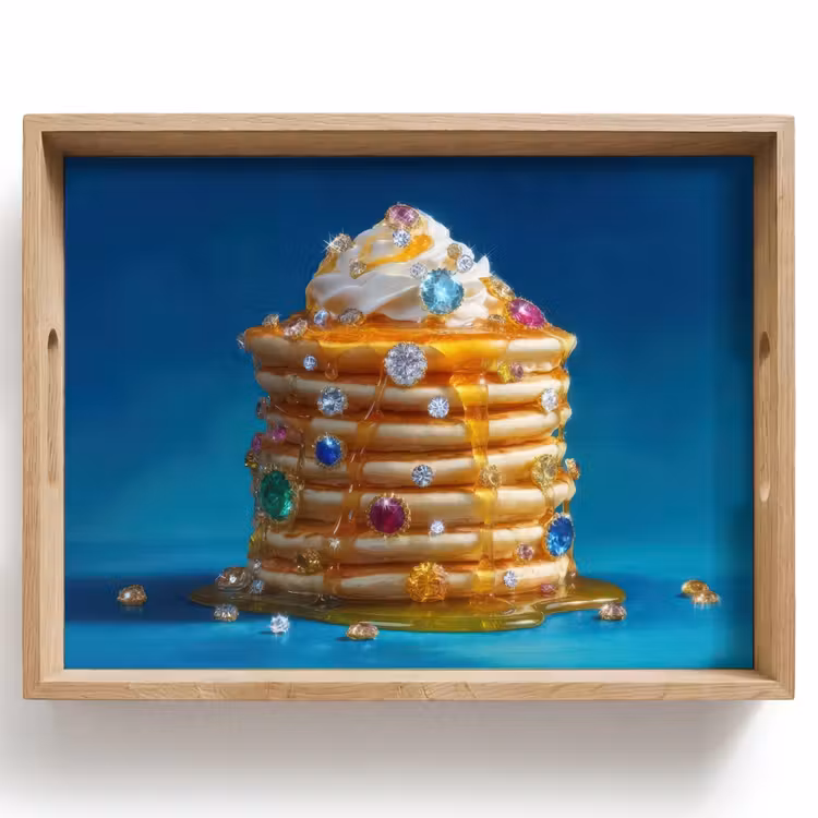 Pannenkoeken - Steentjes - Glitter - Slagroom Dienblad Rechthoek middel -z3d_shopping