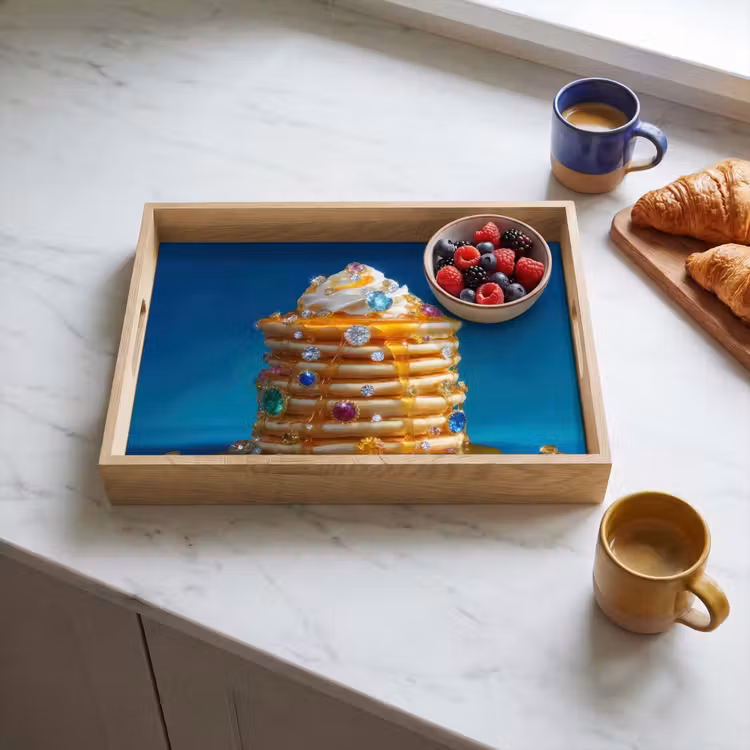 Pannenkoeken - Steentjes - Glitter - Slagroom Dienblad Rechthoek middel -sfeer2