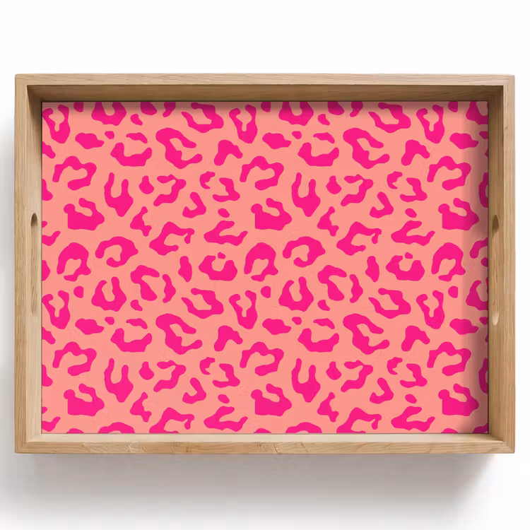 Panterprint - Roze - Dierenprint - Minimalistisch Dienblad Rechthoek middel -z3d_shopping