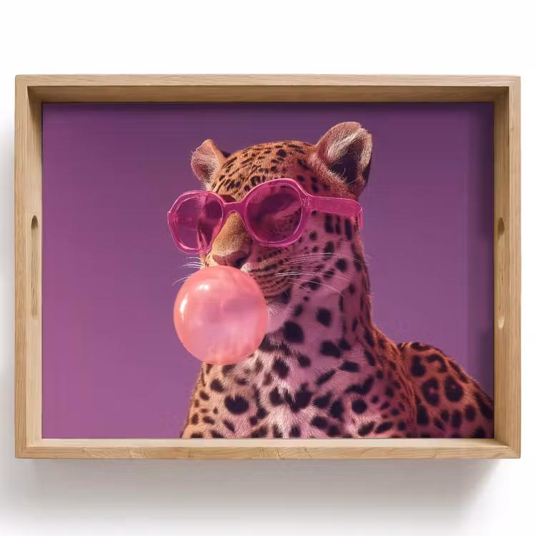 Panter - Zonnebril - Kauwgombel - Roze Dienblad Rechthoek middel -z3d_shopping