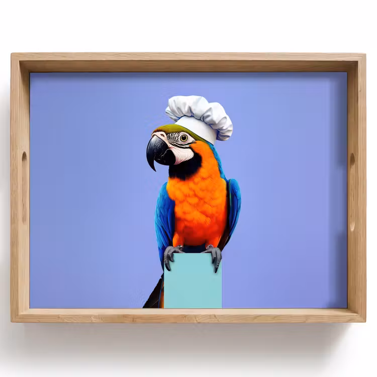 Papegaai - Koksmuts - Vogel - Leuk Dienblad Rechthoek middel -z3d_shopping