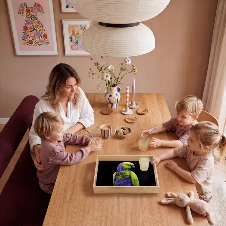 Papegaai - Veren - Opvallend - Groen Dienblad Rechthoek middel -sfeer4