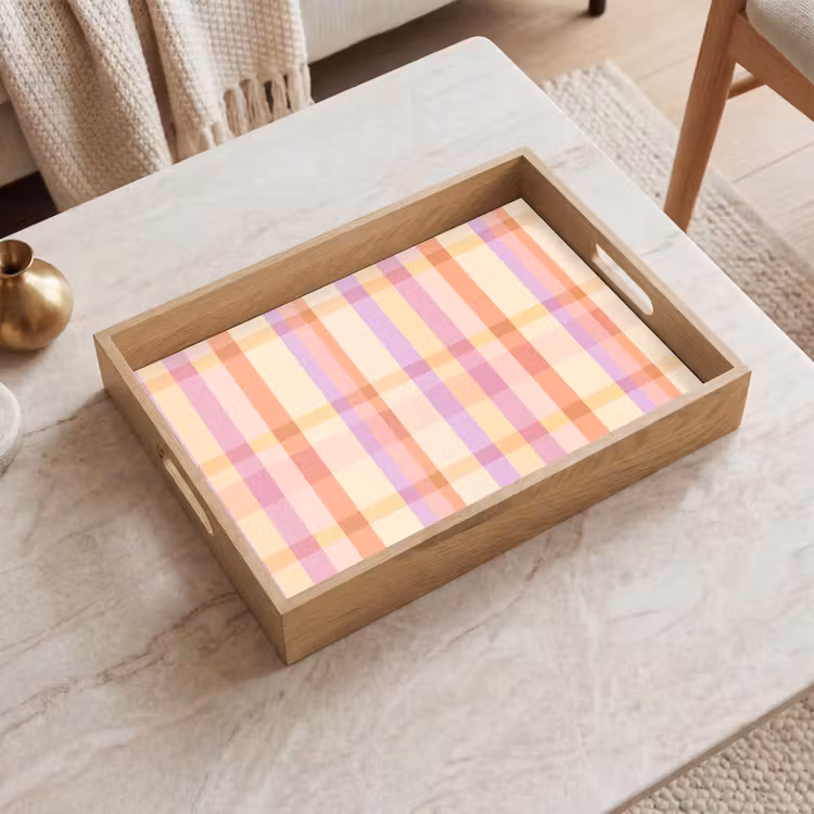 Pastel - uitpatroon - Geometrisch Dienblad Rechthoek middel 911 -sfeer1