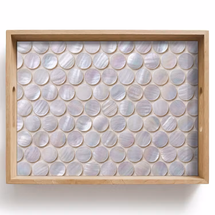 Patroon - Cirkels - Abstract - Modern - Wit Dienblad Rechthoek middel -z3d_shopping
