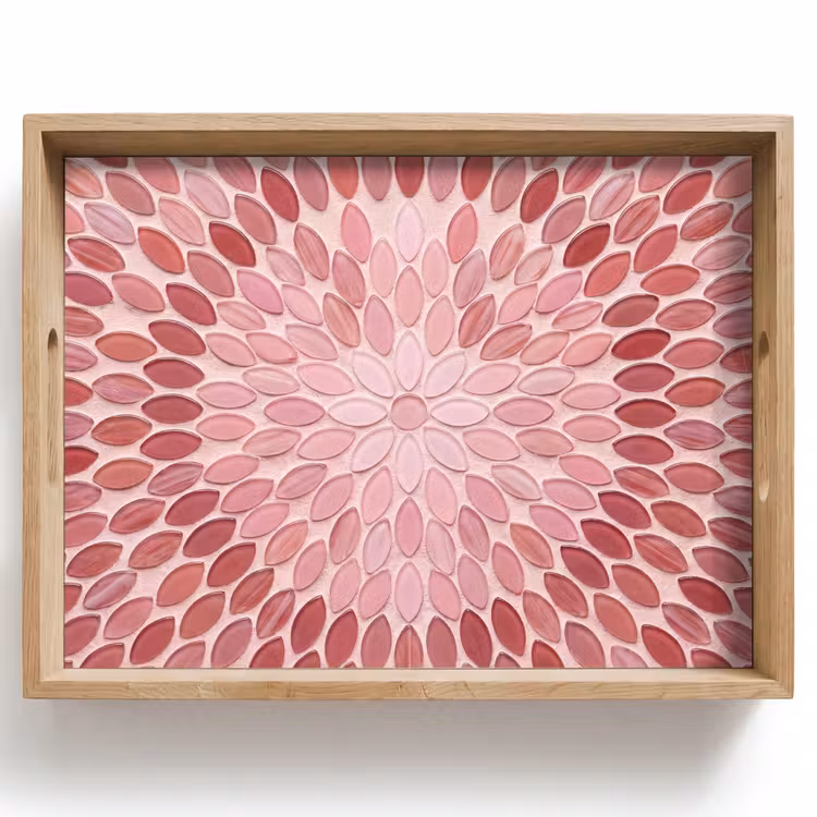 Patroon - Mozaïek - Ovaal - Abstract - Roze Dienblad Rechthoek middel -z3d_shopping