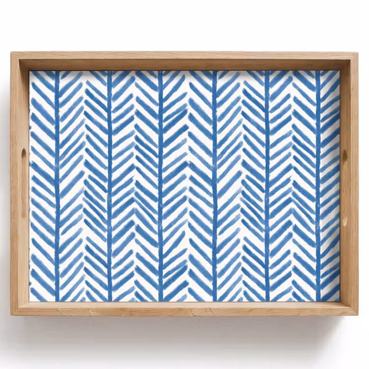 Patroon - Streep - Blauw Dienblad Rechthoek middel 911 -z3d_shopping