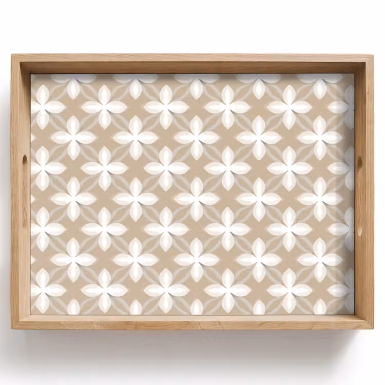 Patroon - Symmetrisch - Beige Dienblad Rechthoek middel 911 -z3d_shopping
