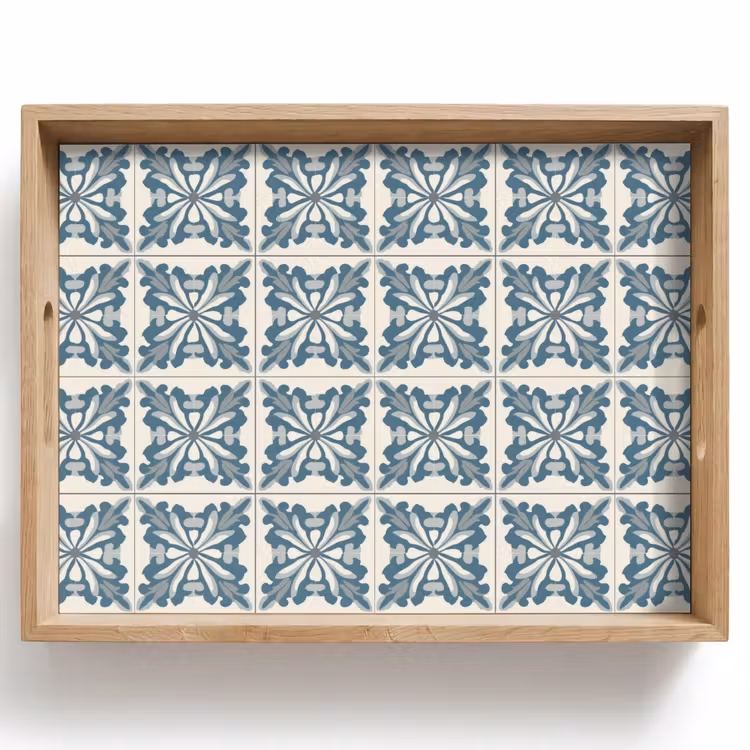 Dessin - Tegel - Blauw Dienblad Rechthoek middel 911 -z3d_shopping