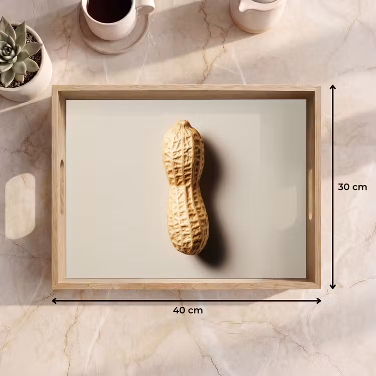 Pinda - Ruw - Beige Dienblad Rechthoek middel -USP_Formaat