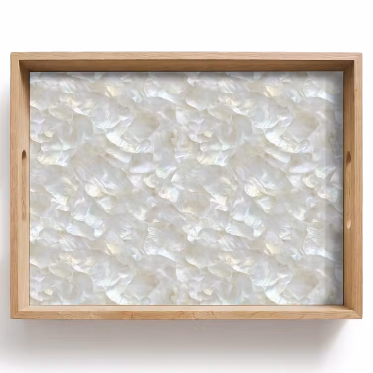 Parelmoerglans - Wit - Schelp Dienblad Rechthoek middel 911 -z3d_shopping