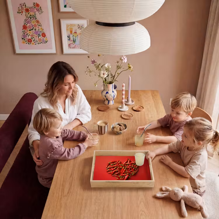 Pepers - Rood - Hart Dienblad Rechthoek middel -sfeer4