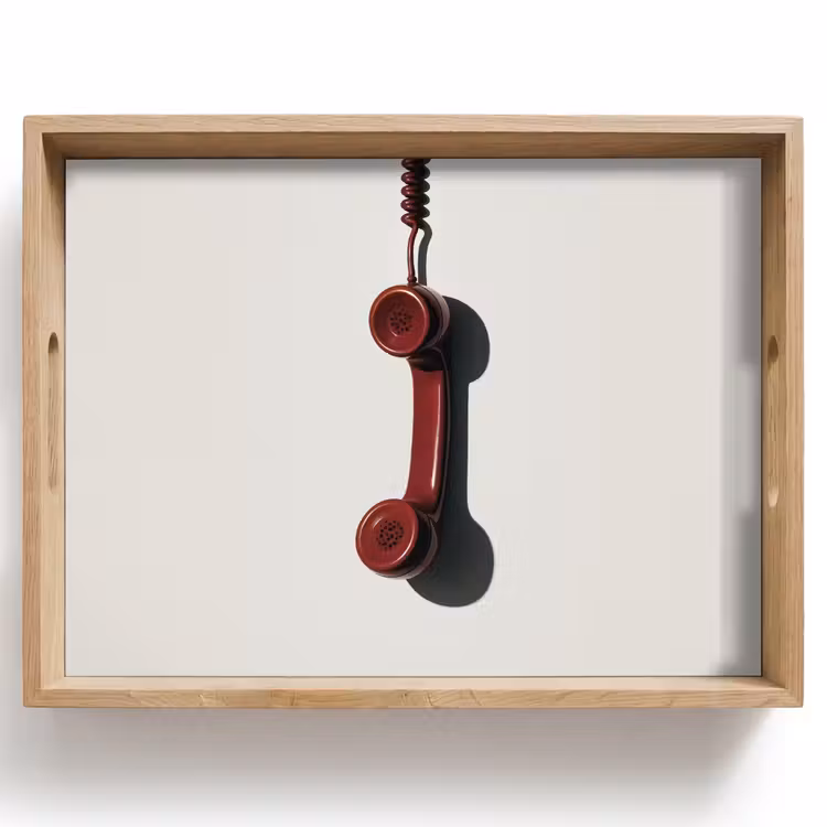 Telefoon - Koord - Rood - Minimalistisch Dienblad Rechthoek middel -z3d_shopping