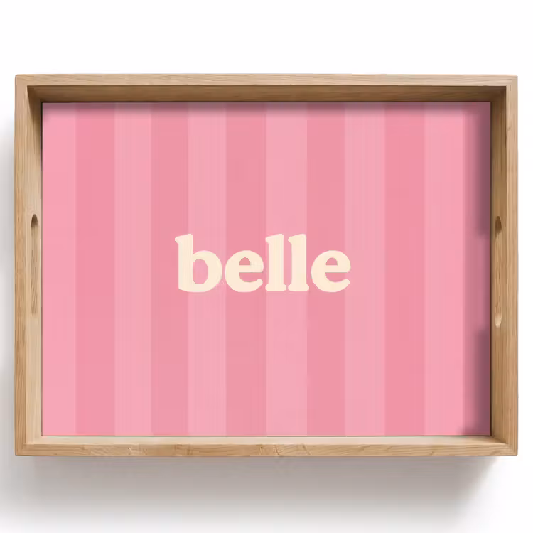 Roze - Gestreept - Belle Dienblad Rechthoek middel -z3d_shopping