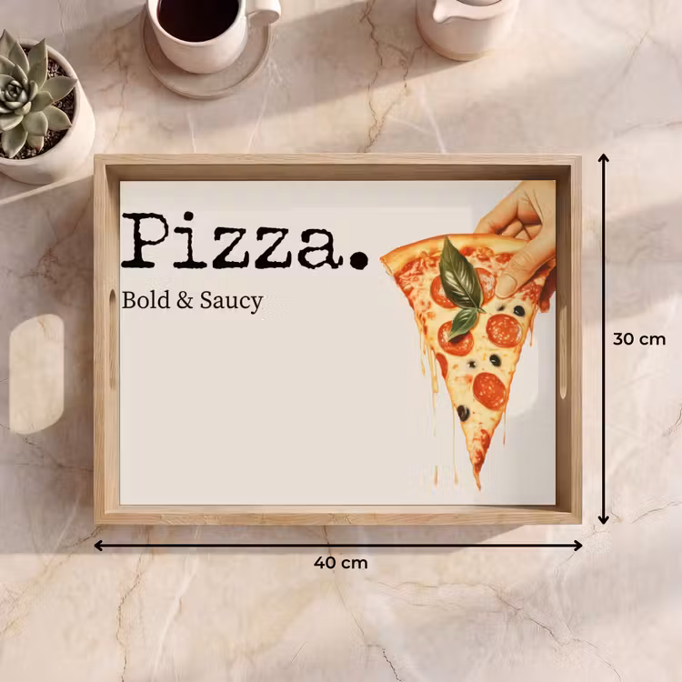 Pizza - Kaas - Pepperoni Dienblad Rechthoek middel -USP_Formaat