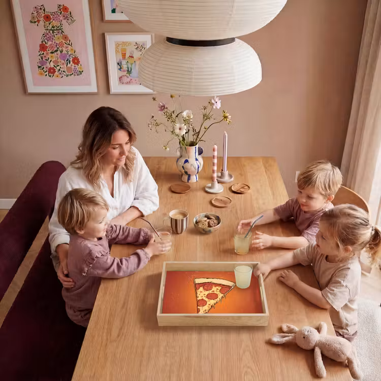Pizza - Kaas - Rood - Pepperoni Dienblad Rechthoek middel -sfeer4