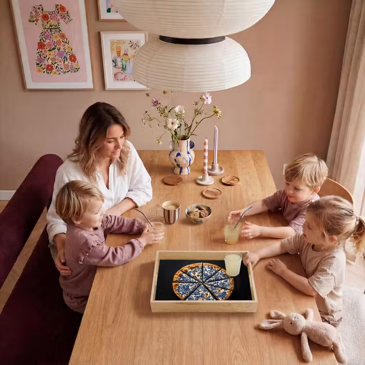 Pizza - Eten - Delftsblauw Dienblad Rechthoek middel -sfeer4
