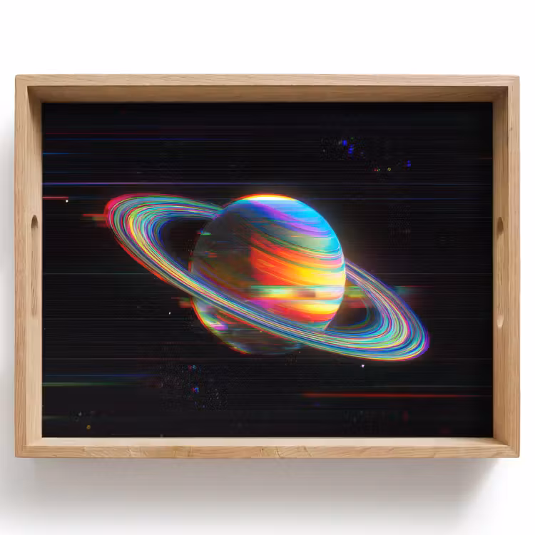 Planeet - Cirkel - Kleurrijk Dienblad Rechthoek middel -z3d_shopping