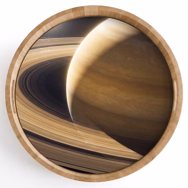 Tray - Planet - Rings - Space - Planeet - Ringen - Ruimte Dienblad Rond middel