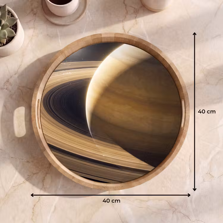 Tray - Planet - Rings - Space - Planeet - Ringen - Ruimte Dienblad Rond middel